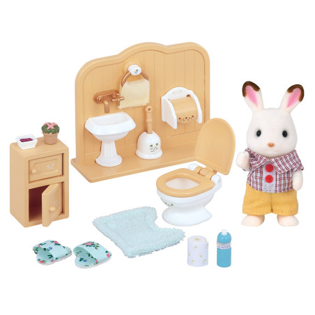 Chocolate Rabbit Brother Set (Washroom) de Sylvanian Family - 1