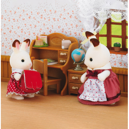 Chocolate Rabbit Sister Set (Desk) de Sylvanian Family - 2