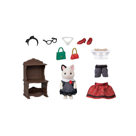 Fashion Play Set Town Girl Series - Tuxedo Cat- de Sylvanian Family - 3