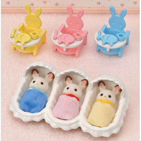 Les triplés Lapin Chocolat et accessoires puériculture de Sylvanian Family - 6