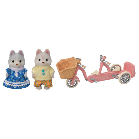 Tandem Cycling Set -Husky Sister & Brother- de Sylvanian Family - 1