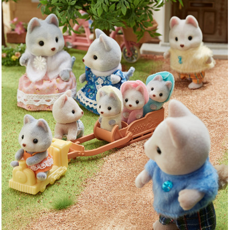Tandem Cycling Set -Husky Sister & Brother- de Sylvanian Family - 4