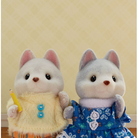 Tandem Cycling Set -Husky Sister & Brother- de Sylvanian Family - 13
